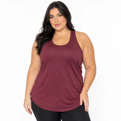 Regata Plus Size Feminina Básica Barra Arredondada Lisa Dry Fit Blusa Feminina