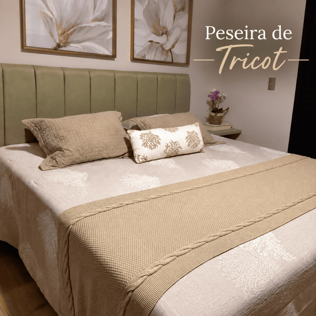 Peseira Manta de Tricô para Cama Casal Queen King Sofá com Trança Decorativa Elegante Aconchegante