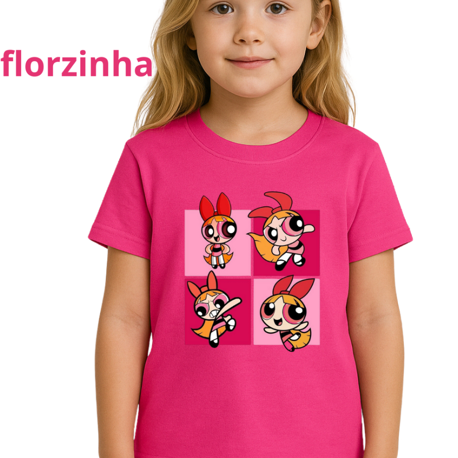 Camiseta Blusa  Feminina  Kit Meninas Poderosas Lindinha Florzinha Docinho Algodão