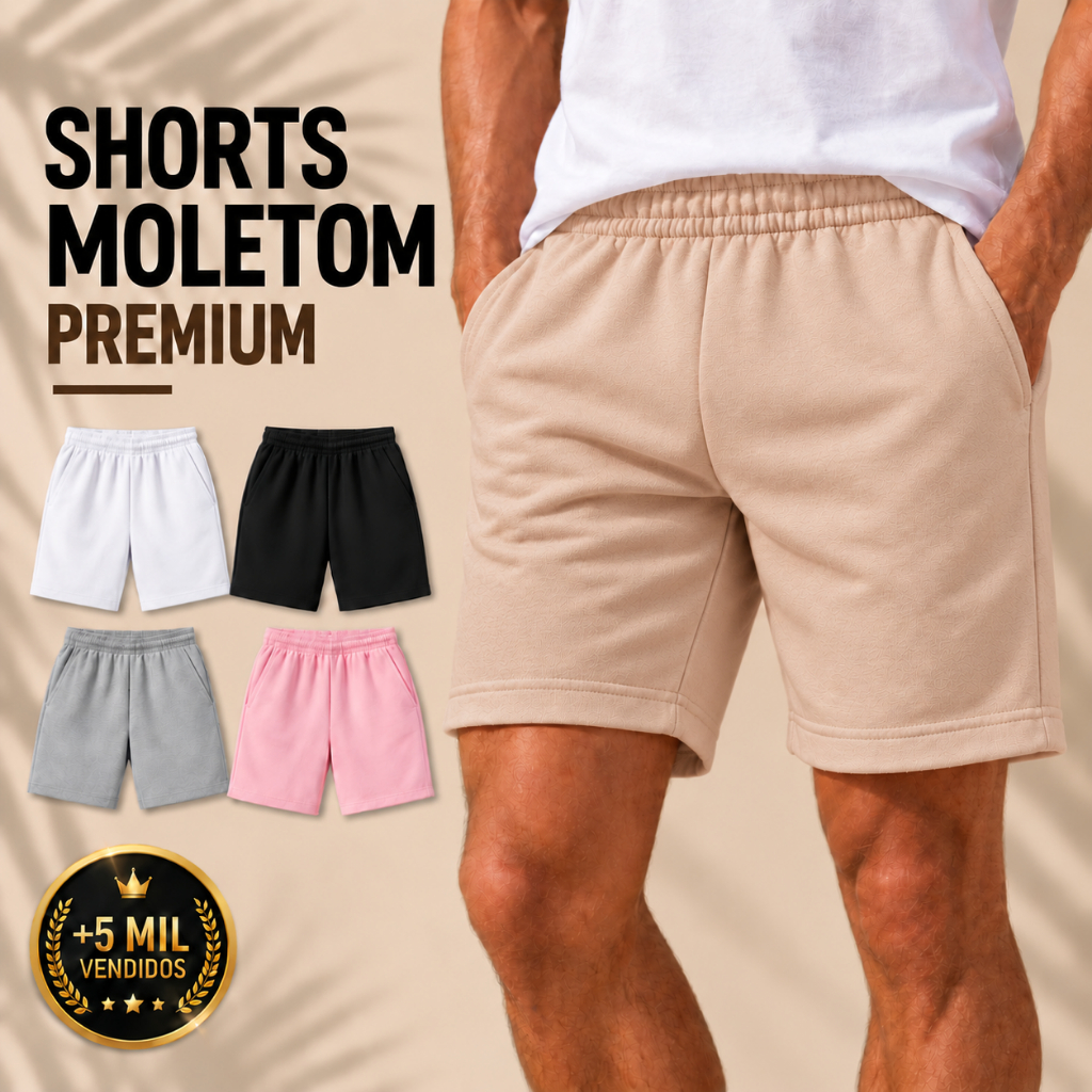 Bermuda De Moletom Short Unissex Esporte Casual