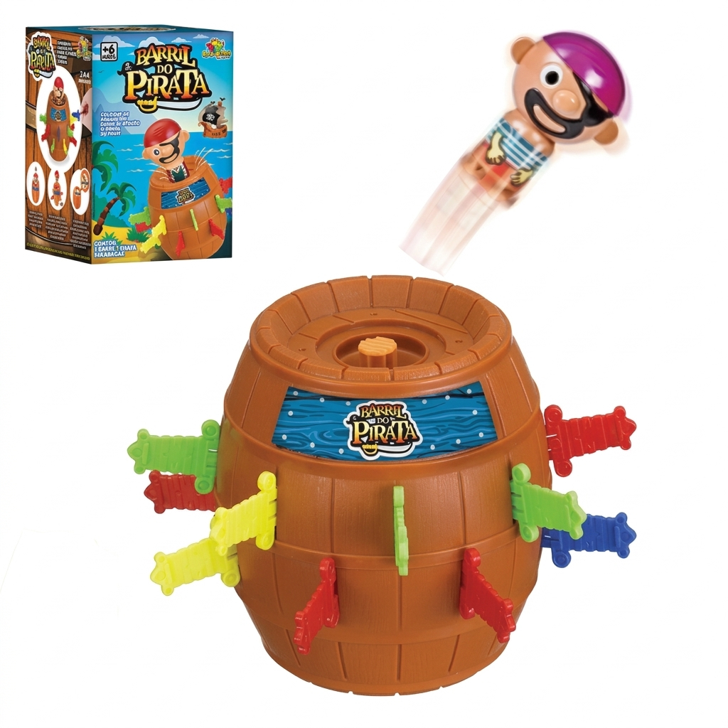 Jogo Barril Pirata Pula Pirata Original  Brinquedo Educativo Brinquedo Menino e Menina
