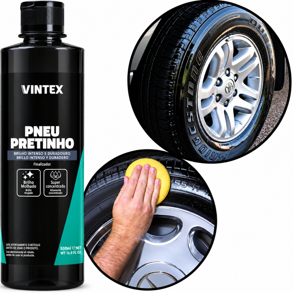 Pneu Pretinho Brilho Intenso Abrilhantador Vonixx 500ml