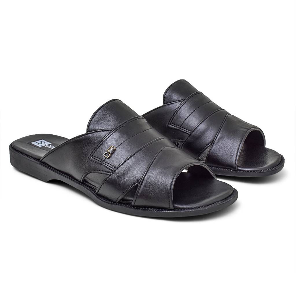 Chinelo Masculino Couro Legítimo Macio Confortável Resistente Antiderrapante Leve