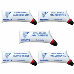 Kit 5x Graxa Lubrificante Para Corrente De Transmissão Branca Moto Bike