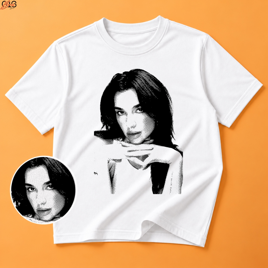 Camiseta Dua Lipa Estampada Feminina Masculina Aesthetic Pop Star Vintage Retrô Streetwear Branca