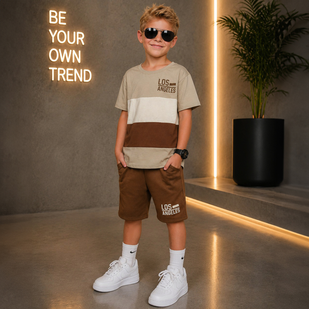 Conjunto Infantil Masculino Verão Lançamento Camisa e Bermuda Veste Do 2 ao 12 anos Roupa de Menino