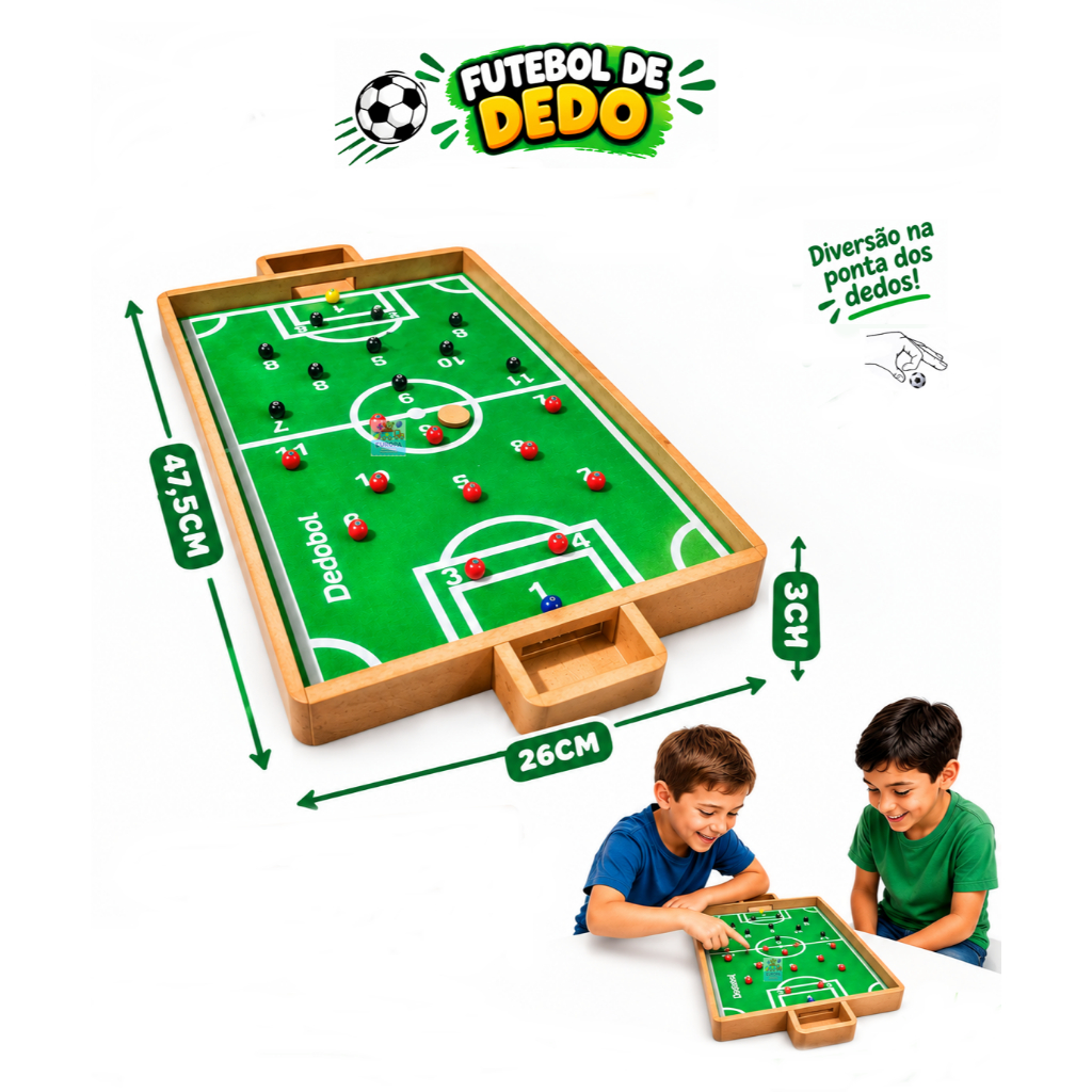 FUTEBOL DE BOTÃO/PETELECO/DEDOBOL EM MADEIRA MDF