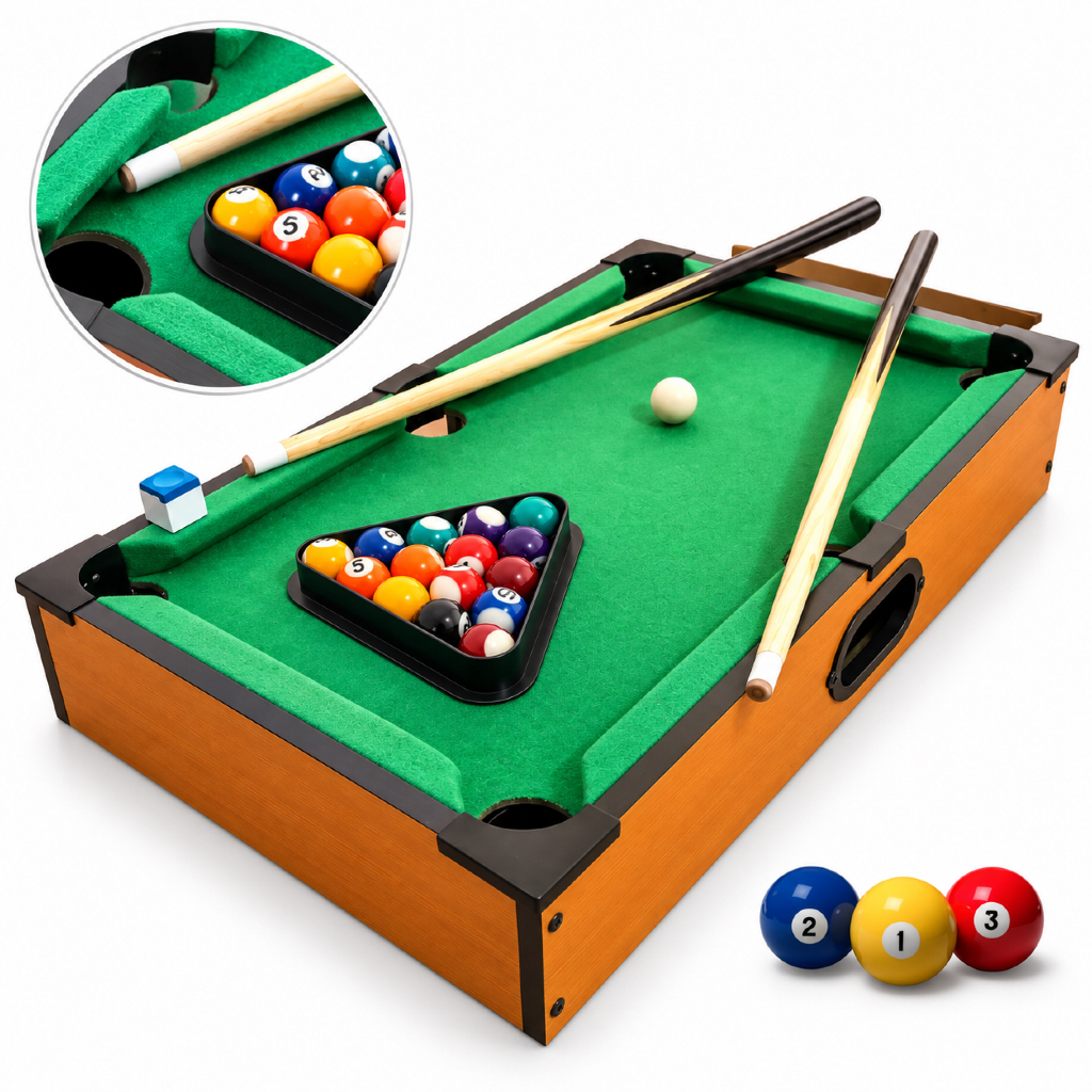 Mesa De Sinuca Mini Bilhar Com Tacos Infantil Jogo Completo