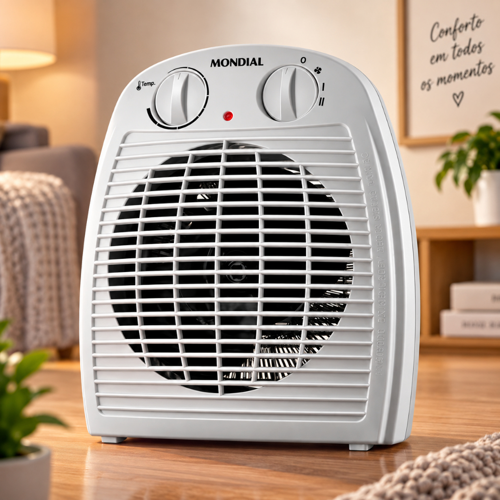 Aquecedor de Ar Mondial A-08 1500W Termoventilador 2 Níveis Cinza