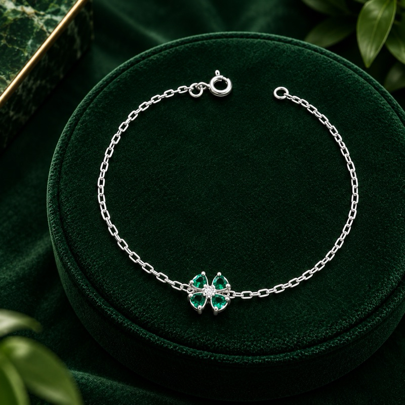 Pulseira Feminina Trevo em Prata 925 Sofisticada
