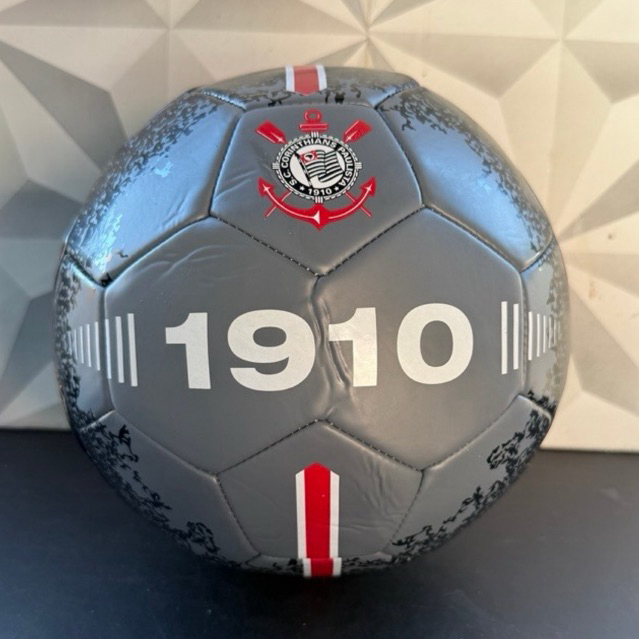 Bola de futebol do Corinthians original licenciada pelo clube preta nº 5 grande campo quadra presente dia das crianças