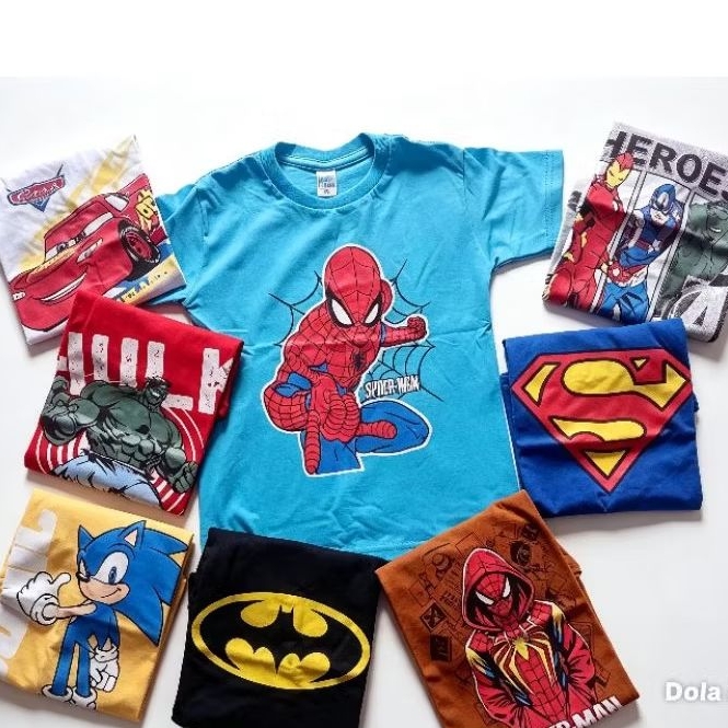 kit 3 Camisetas Infantil 2/4/6/8/10/12 Anos Menino Personagens em Algodao Confortável Masculino