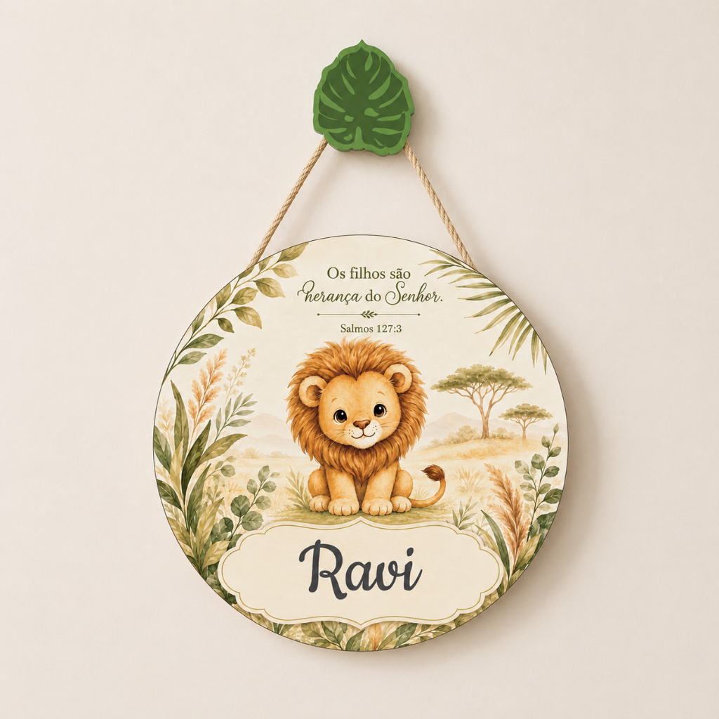 Porta Maternidade Safari Menino Nome Personalizado Decoração Infantil