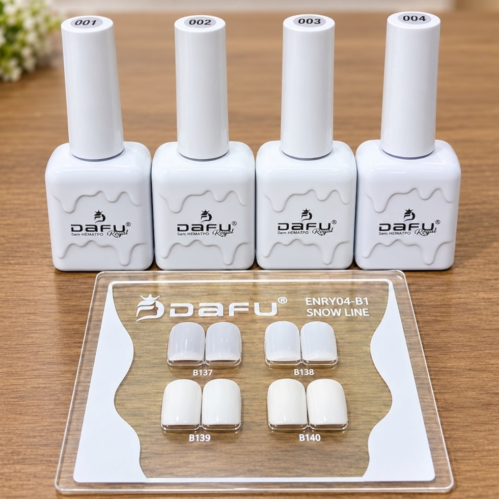 Kit 4 Esmaltes em Gel Branco Renda Francesinha Dafu 10 ml