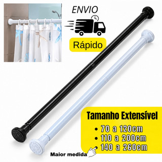 Varal extensível de aço inoxidável, várias opções de tamanho, para cortinas ou cortinas d…
