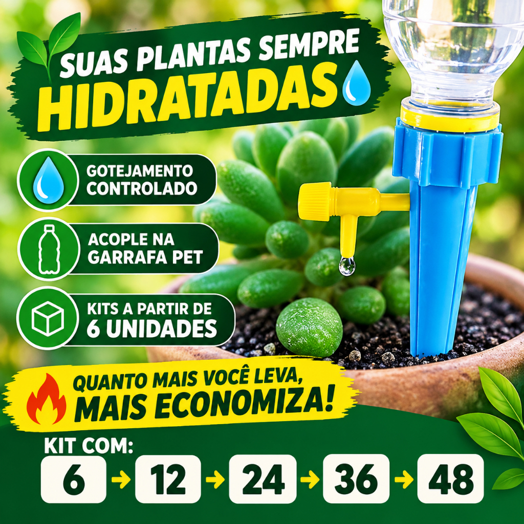 Kit 12 Irrigador Gotejador para Plantas automático – Prático e Econômico (irrigação por gotejamento automático)