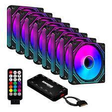 Kit Fan Cooler Gaming Master AAQA ARGB 9 Lâminas + Barra LED BLACK/WHITE sortido (3 Fans cooler)