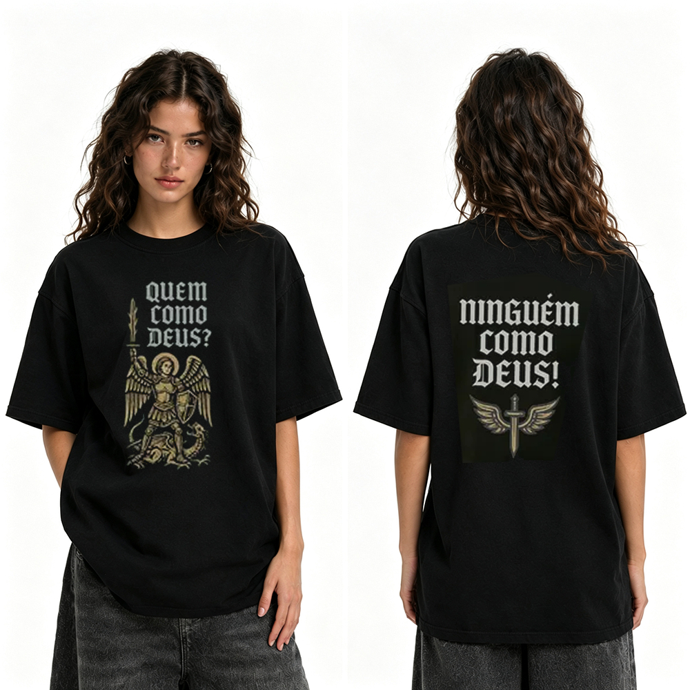 Camiseta Oversized Unissex 100% Algodão Estampada, Confortável e Respirável Plus Size Modelo Casual C4100