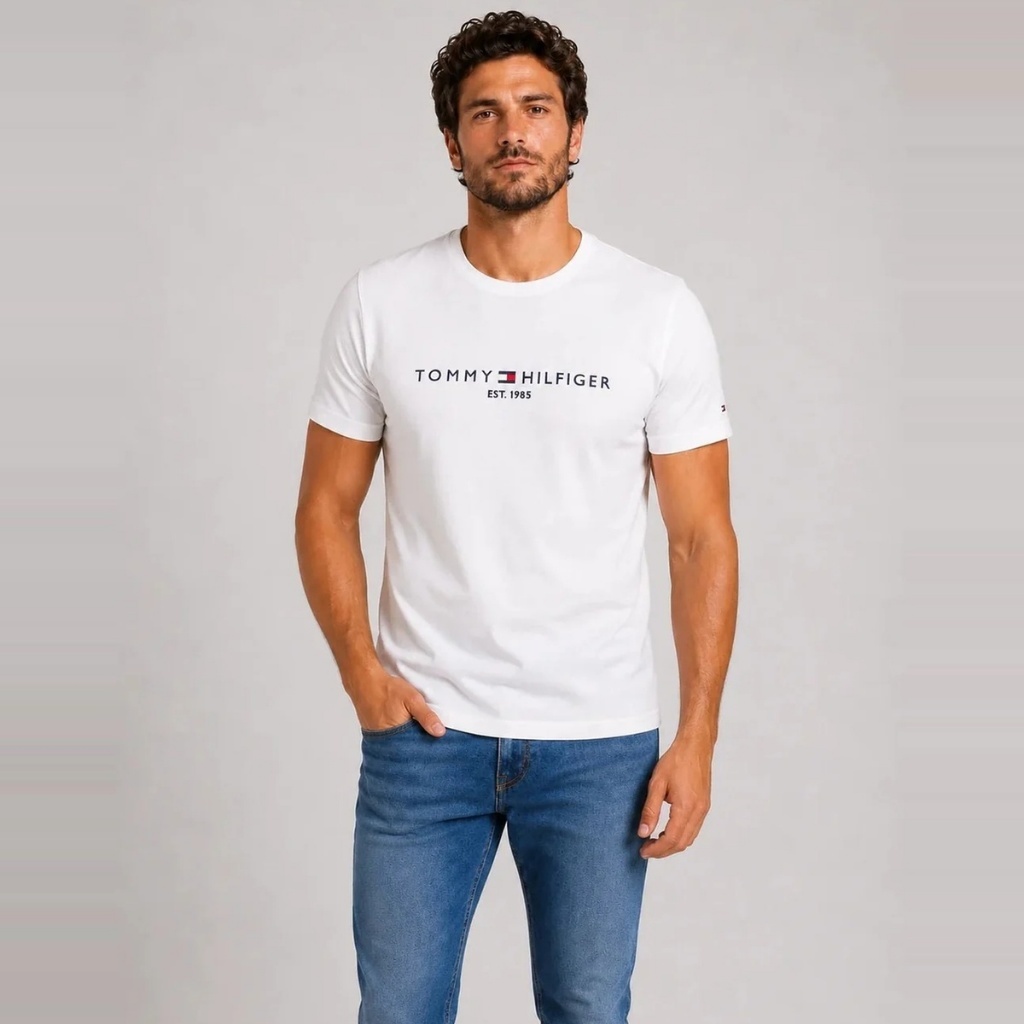 Camiseta Masculina Tommy Hilfiger Original Logo Tee Est. 1985 — imagem 2 de 2
