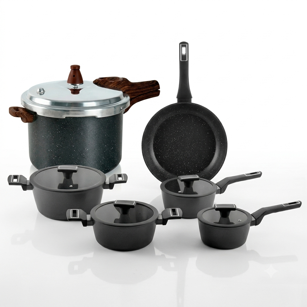 kit Completo Jogo De Panelas Cerâmica + Panela De Pressão Brinox