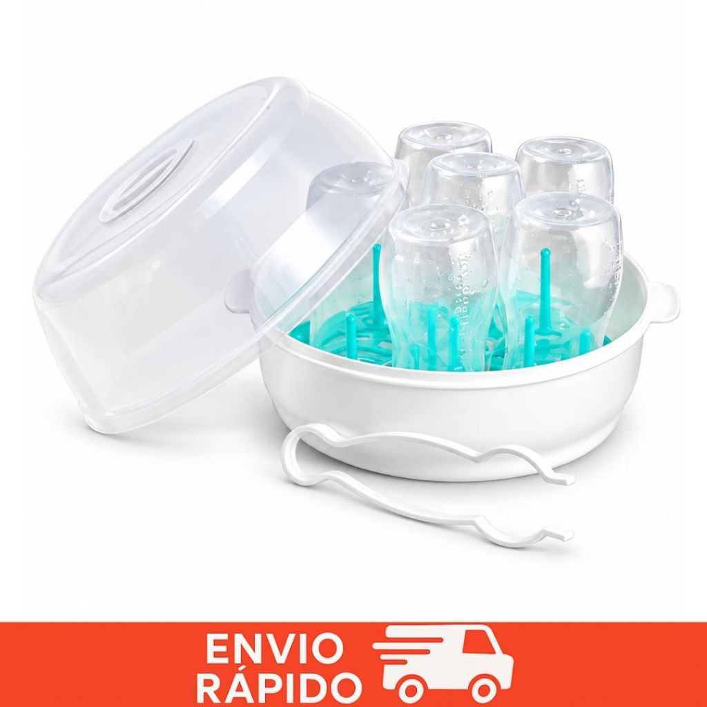 Esterilizador De Mamadeira Para Microondas Buba Limpa Mamadeiras e Chupetas