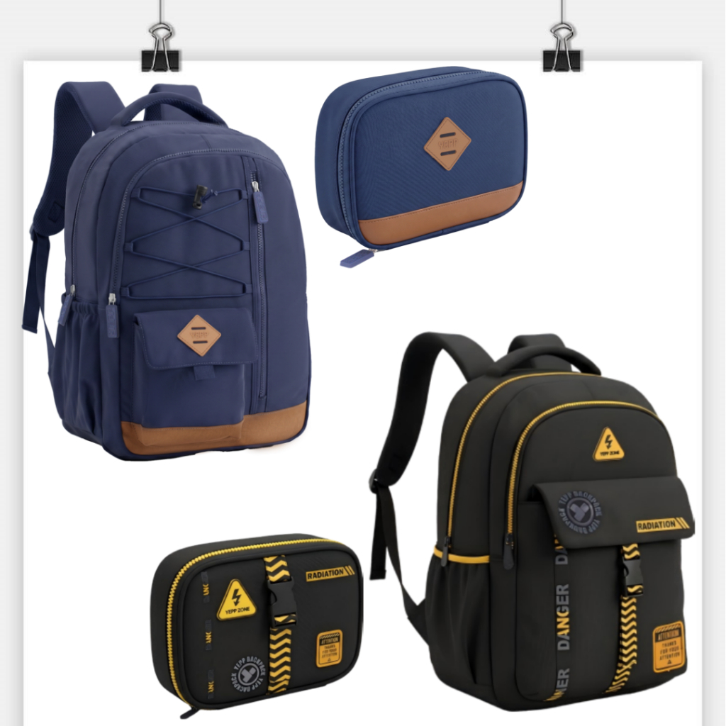 2027 Novo Kit Mochila Juvenil Masculina Casual Descolado || Mochila Escolar+ Estojo Box
