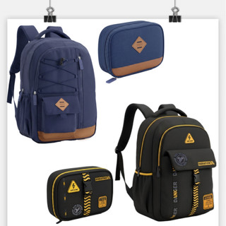 2027 Novo Kit Mochila Juvenil Masculina Casual Descolado || Mochila Escolar+ Estojo Box