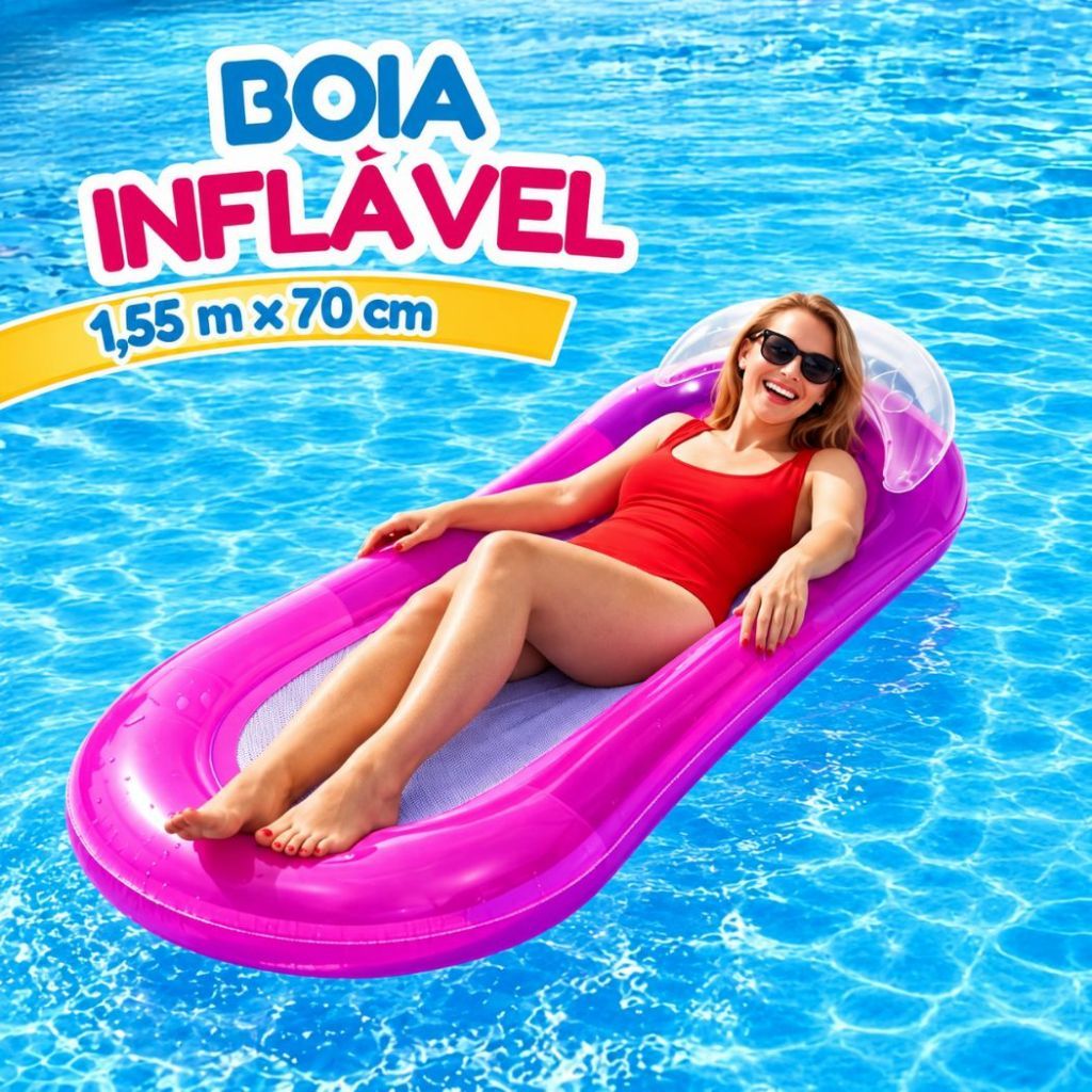 Boia Colchão Inflável 155x70cm Para Adulto Piscina Verão