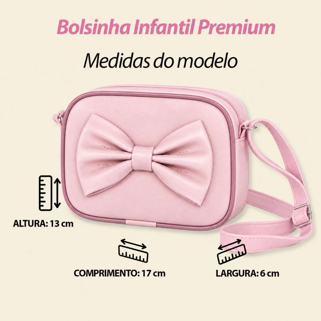 Bolsinha Infantil Transversal com Laço Bolsa Ombro a Ombro Menina Estilosa Premium — imagem 2 de 2