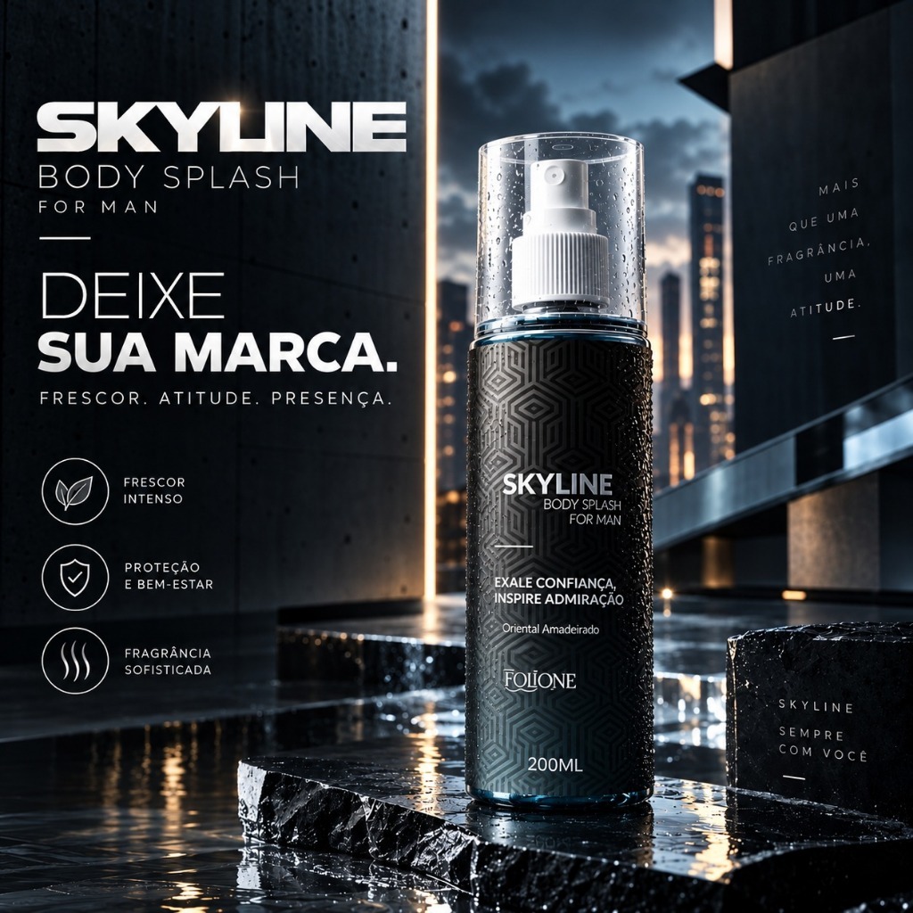 Body Splash Man Skyline Amadeirado Perfume Importado Folione