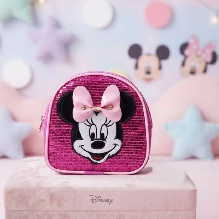 Bolsa feminina Transversal Minie Infantil 🎀 Disney Laço 3D Fashion Fofo Passeio Menina