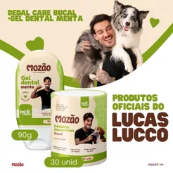 Kit Dedal Care Bucal E Gel Dental Menta Mozão Lucas Lucco Limpeza Higiene Bucal Cães E Gato
