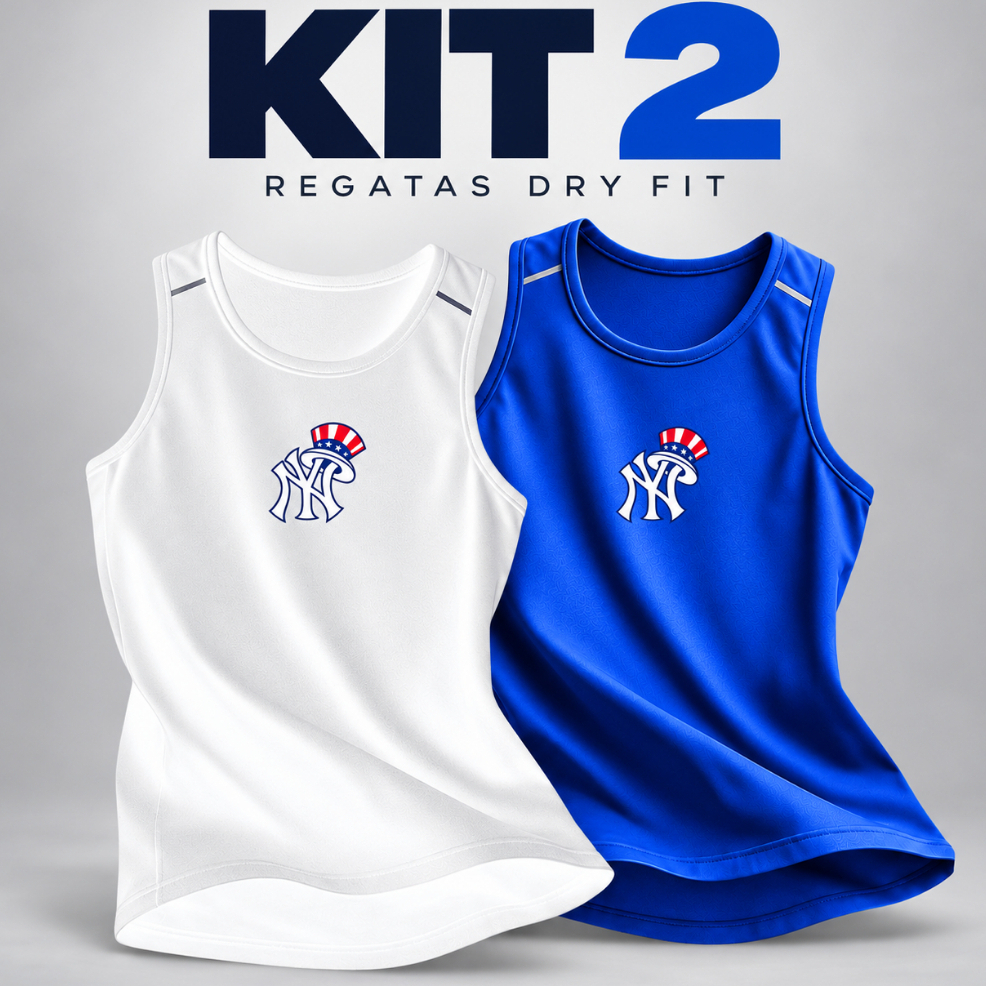 Kit 2 Regatas Dry Fit Masculina Esportiva Academia Treino Crossfit Musculação Gym Secagem Rápida