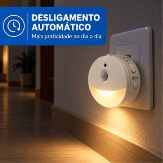 Luz Noturna LED com Sensor de Movimento e Luminosidade 5 Níveis de Brilho 127/220V