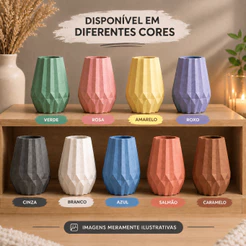 Vaso Decorativo Colorido 10,5cm Gesso azul rosa verde cinza branco amarelo roxo decoração ambiente