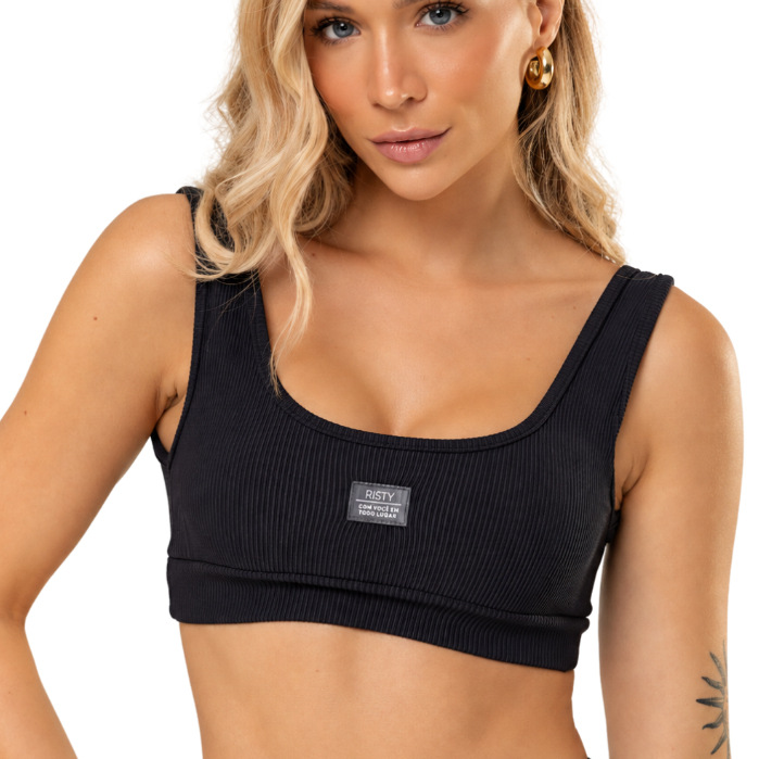 Top Feminino Fitness Eloa Academia Poliamida Alta Compressão Zero Transparência Treino Esportivo