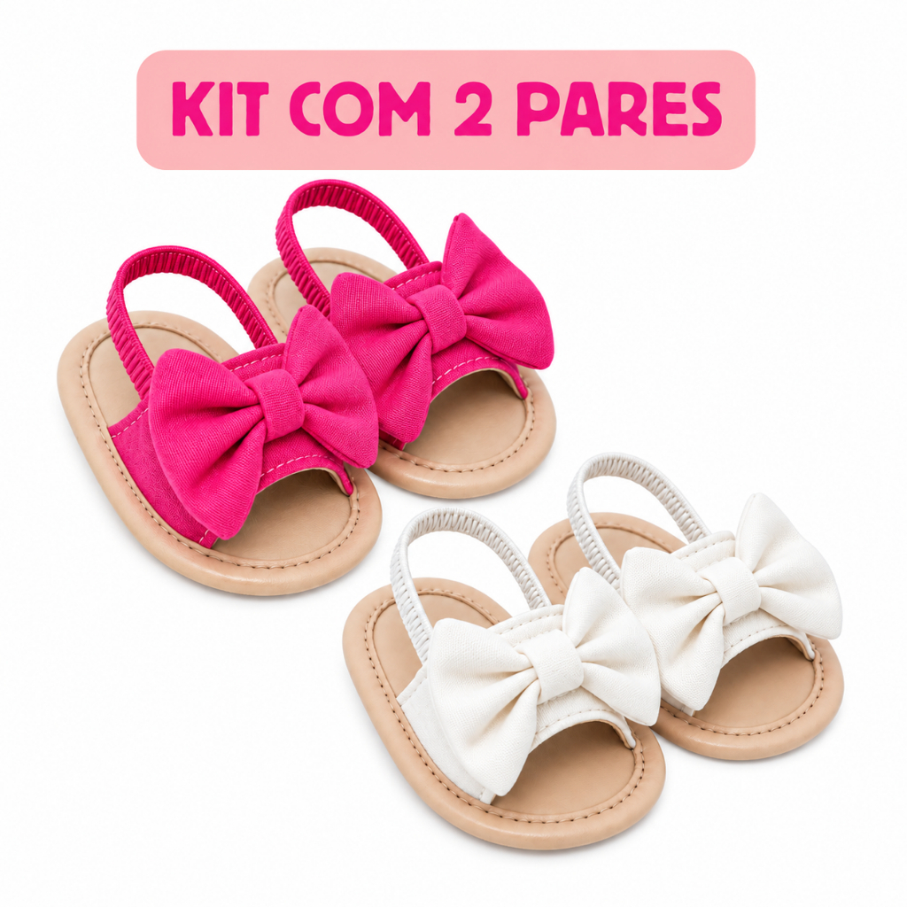 Kit 2 Sandálias de bebê infantil menina de Lacinho