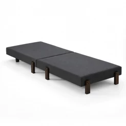 Cama Dobrável Portátil Solteiro Colchão Embutido Pés em Madeira 188x88 Camping - AV