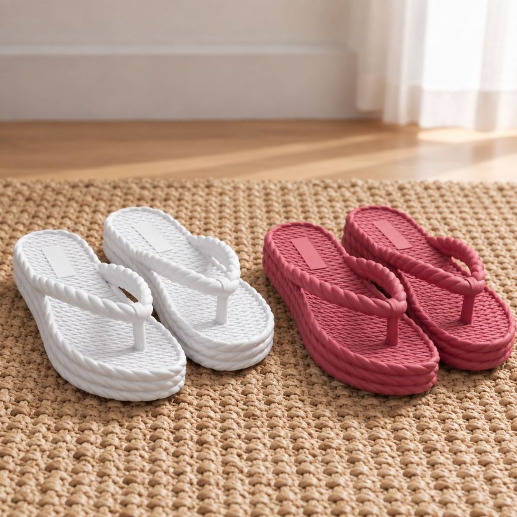 Kit 1 2 e 3 Pares Sandália Trançada Chinelo Feminino Nuvem Dedo Plataforma Antiderrapante Leve Confortável Original