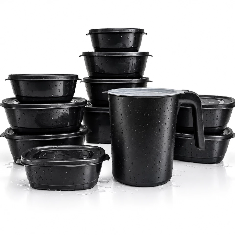 kit jogo de 11 peças + 1 Jarra com Tampa coisa de cozinha Potes Plásticos Vedação Alimentos — imagem 1