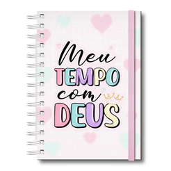 Meu Tempo com Deus Devocional Planner Caderno de Anotações Minhas Orações 208 Páginas Capa Dura Rosa