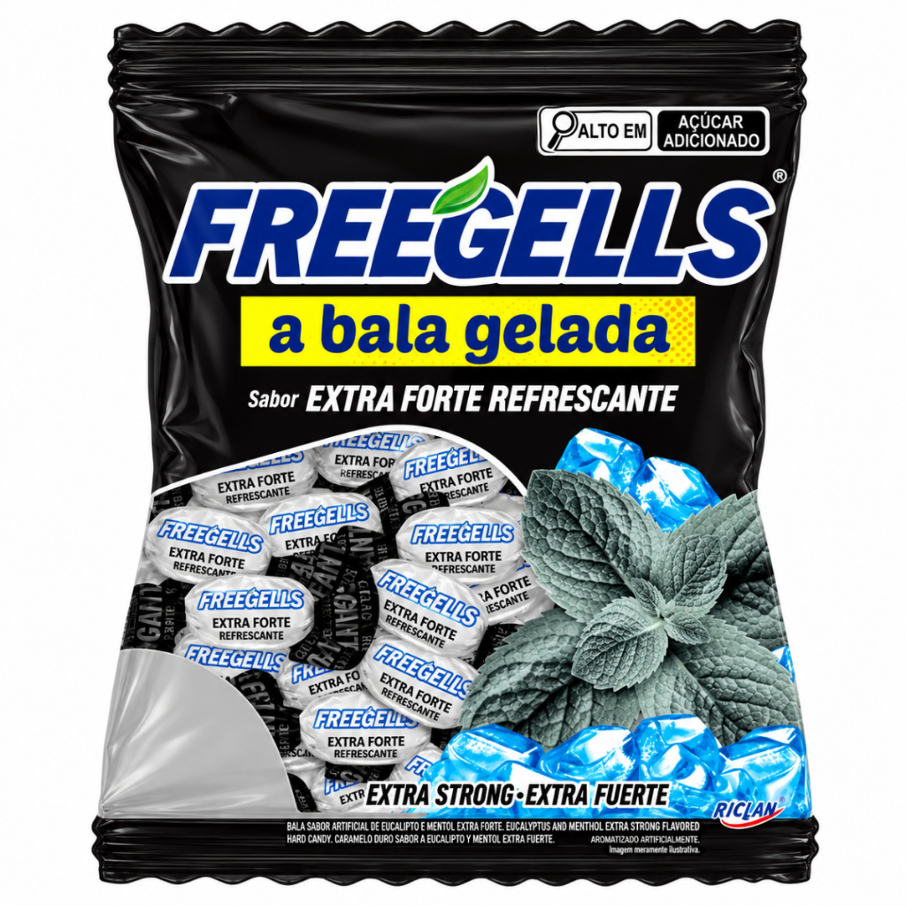 Bala Dura Freegells Extra Forte Refrescante 475g Riclan
