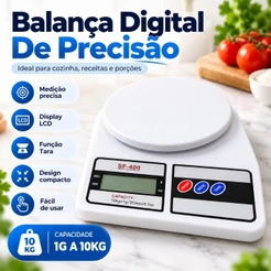 Balança Digital de Precisão 10kg Cozinha Dieta Fitness Confeitaria Nutrição Profissional