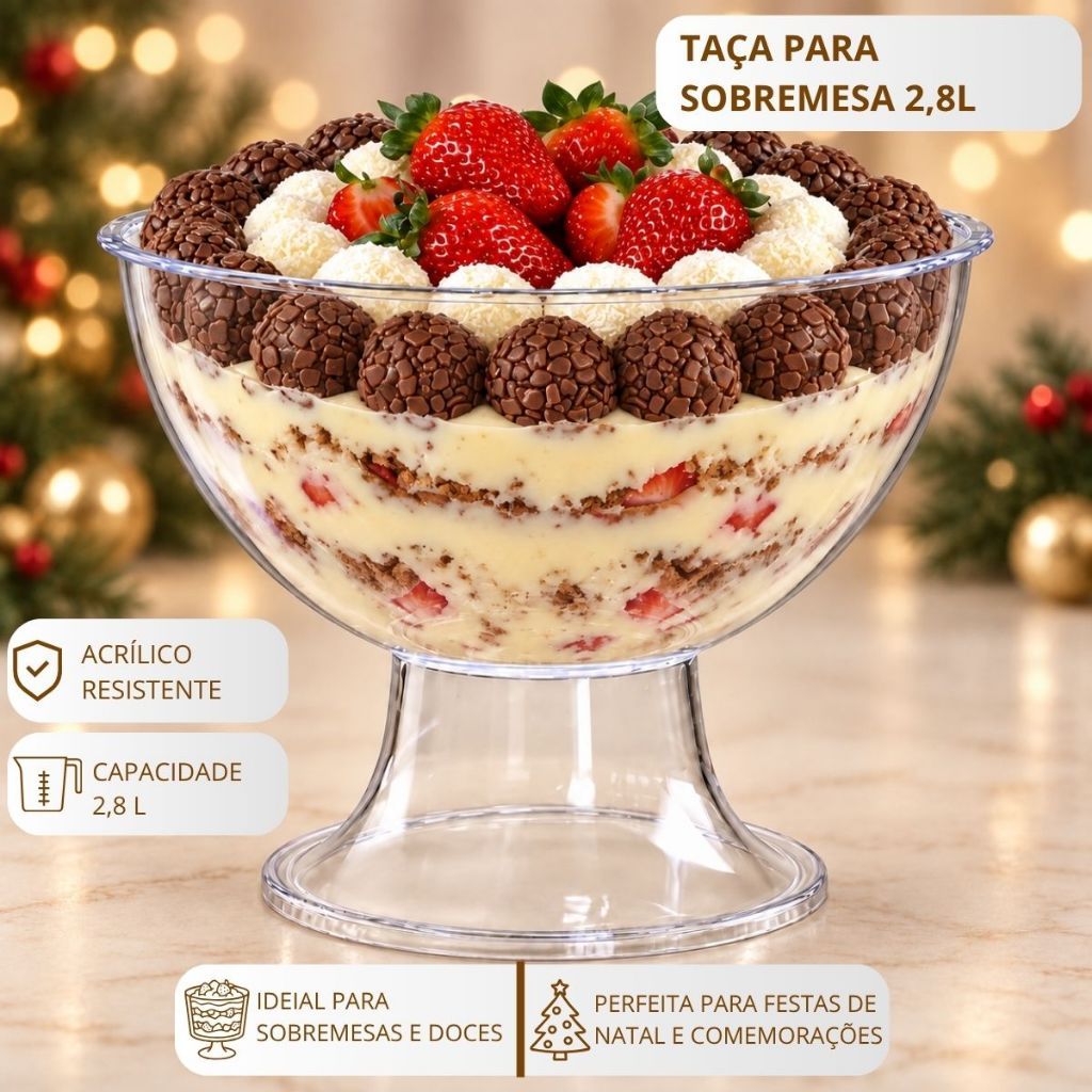 1~5 TAÇA PARA SOBREMESA ACRÍLICO 2,8 LITROS – GOURMET CRISTAL (CHOCO) · foto 2