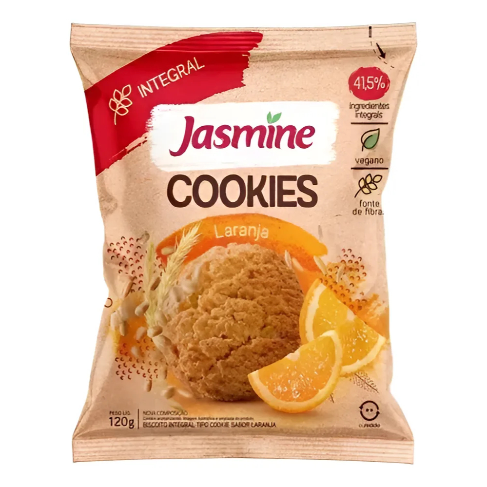 Biscoito Cookie Vegano Integral Laranja Jasmine 120g
