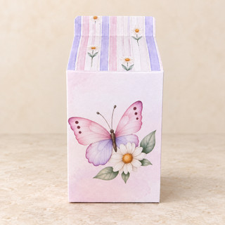 Kit de Caixinhas Milk - Jardim das Borboletas Rosa e Lilás para Lembrancinhas de Festa (Monte em Casa)
