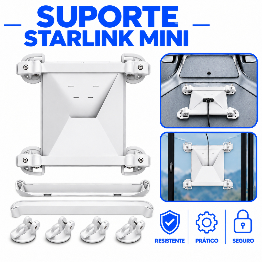 Ventosa Ultra Fixação Para - Brisa ou Teto Solar STARLINK MINI Suporte Veicular