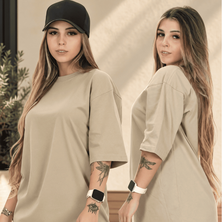 Camiseta Feminina Oversized Básica Lisa Algodão Casual Confortável Streetwear Moda Feminina!