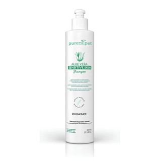Shampoo Hipoalergênico para Cães e Gatos Shampoo Pet para Pele Sensível Coceira com Aloe Vera 300ml