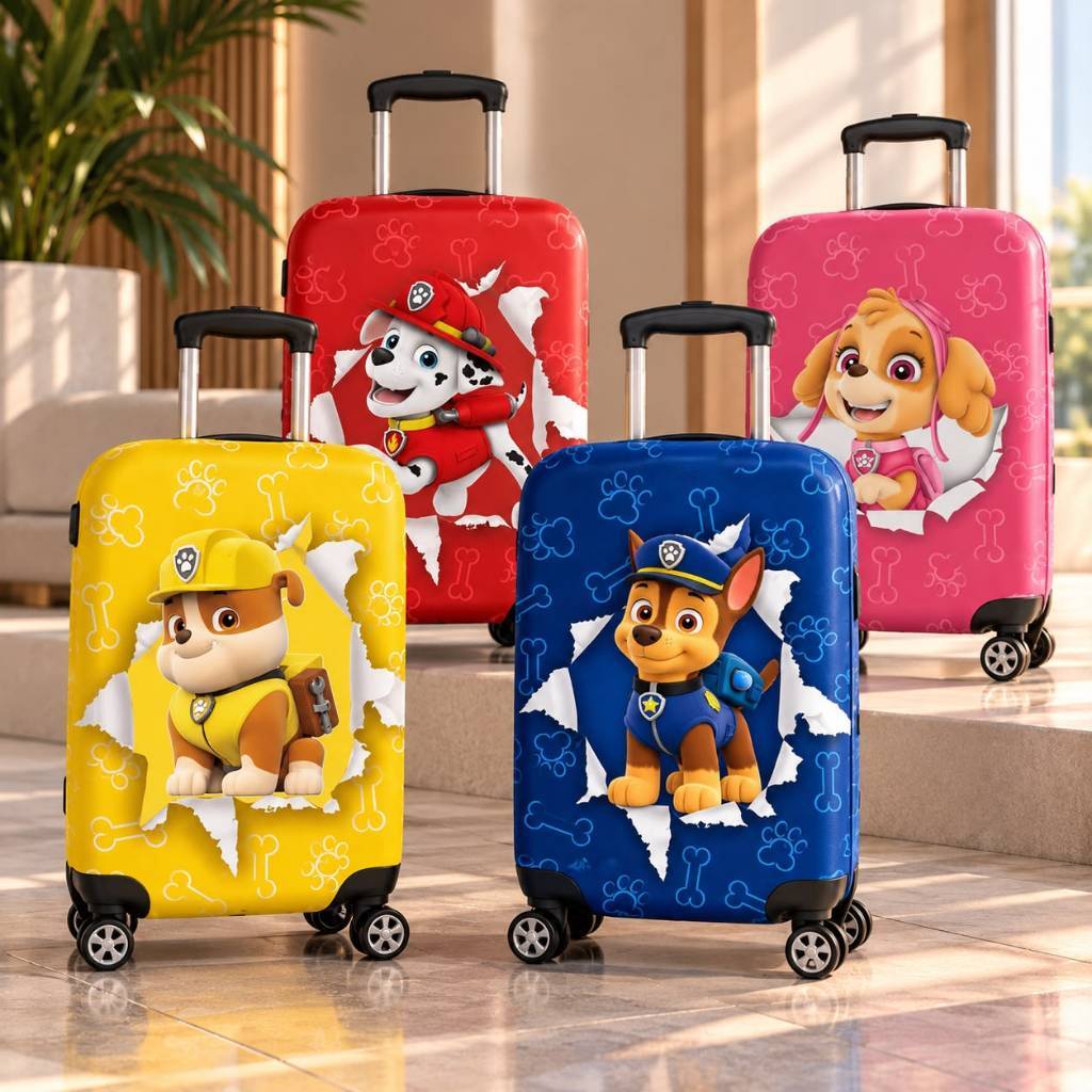 Capa Protetora Para Mala De Viagem Suplex Estampas Patrulha Canina Infantil
